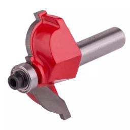 AKARI Router Cove Bead Bit 8 mm Shank Size Red & Chrome for Routing in Wood, RB-25-picture-2