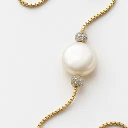 ATIBELLE Gold-Plated Artificial Stones Studded & Beaded Wraparound Bracelet image 4