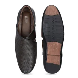 HERE&NOW Men Textured Slip-On Round Toe Loafers image 4