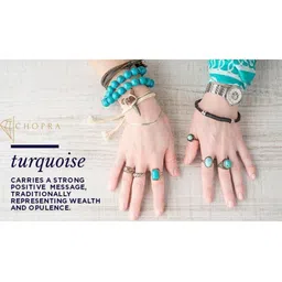GenZcomplex Brass Turquoise Finger Ring image 3