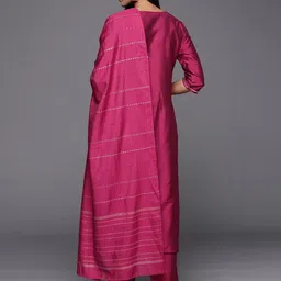 Siya Fashion Women Ethnic Motifs Embroidered Regular Thread Work Kurta with Trousers & With Dupatta image 4