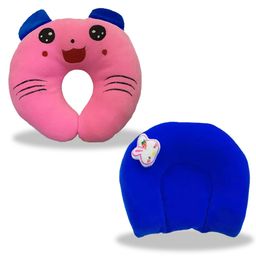 Chinmay Kids Mustard Seeds, Polyester Fibre Animals Baby Pillow Pack of 2 New Pink, Blue-picture-29