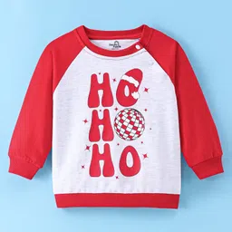 Doodle Poodle 100% Cotton Light Weight Looper Knit Full Sleeves Sweatshirt Text Print - Grey & Red-picture-10