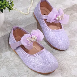 Cute Walk by Babyhug Ballerina with Pearl & Bow Applique Velcro Closure - Purple-picture-21