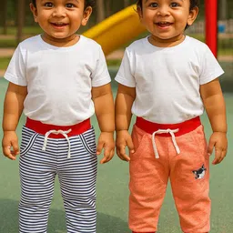 MeeMee Infant Boys Pack Of 2 Printed Cotton Joggers-picture-14