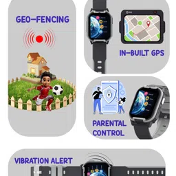 Spiky 4G Video Calling & Built In GPS Multifunctional Smart Watch - Black image 2