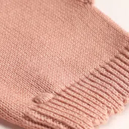 ToffyHouse Cotton Knit Full Sleeves Solid Color Winter Romper - Peach image 4