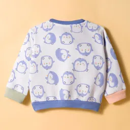 ToffyHouse Interlock Knit Full Sleeves Night Suit With Animal Print - Blue image 3