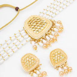 Anouk Gold Plated Stone-Studded & Beaded Jewellery Set image 2