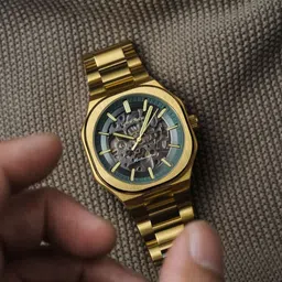 EARNSHAW Men Brass Dial & Stainless Steel Bracelet Style Straps Analogue Automatic Motion Powered Watch-picture-19