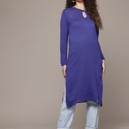 The Roadster Lifestyle Co. Keyhole Neck Kurta-image-2