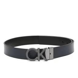 CALVIN KLEIN Black & Navy Logo Reversible Belt image 2