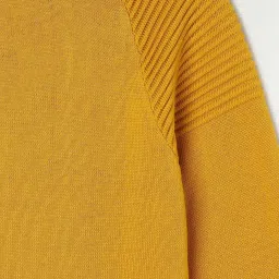 Fame Forever by Lifestyle Kids Mustard Cotton Regular Fit Full Sleeves Sweater image 3