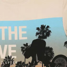 Fame Forever by Lifestyle Kids Beige Cotton Printed T-Shirt image 3