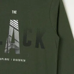 Fame Forever by Lifestyle Kids Olive Cotton Printed T-Shirt image 3