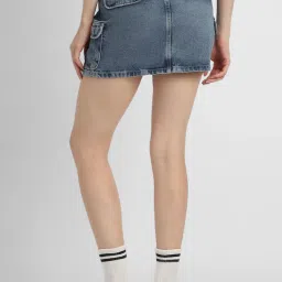 Forever 21 Grey Cotton Mini Skirt image 2