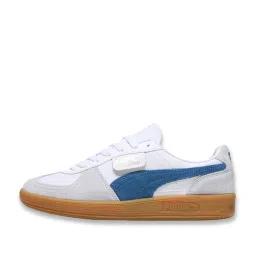 Puma Unisex White, Blue Horizon & Gum Palermo Sneakers image 2