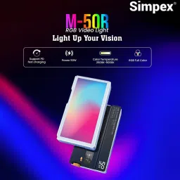 Simpex M-50R Pocket Rgb Video Light, 50W Power Output with Lcd Display, Rgb Mode image 2