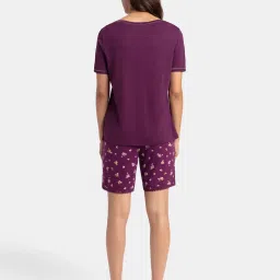 Jockey RX80 Purple Printed Shorts With T-Shirt image 2