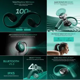 Boat Airdopes ProGear In Ear Bluetooth Earbuds with with 100 Hours Playback (Green) image 2