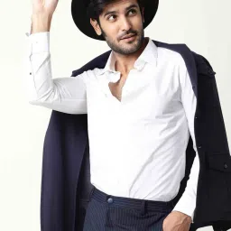 Rare Rabbit White Cotton Regular Fit Solid Shirt image 2