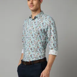 Allen Solly Blue Slim Fit Printed Shirt image 3