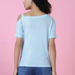 showoffff SHOWOFF Blue Printed Top image 2