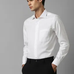 Louis Philippe Permapress White Cotton Regular Fit Texture Shirt image 3