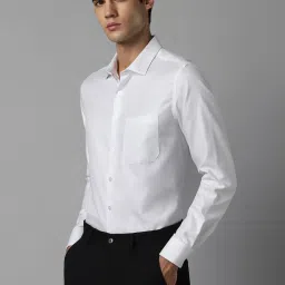Louis Philippe Permapress White Cotton Slim Fit Shirt image 3