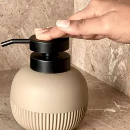 Mason Home Brown & Beige Textured PVC Soap Dispenser image 3