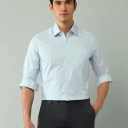 Arrow Blue Cotton Slim Fit Printed Shirt-picture-34