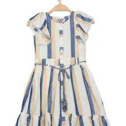 Peppermint Kids Blue Cotton Striped Dress & Rope Belt-picture-44