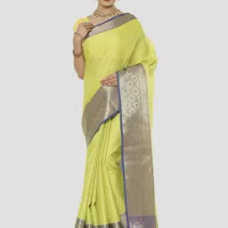 Banarasi Silk Works Green Woven Saree With Unstitched Blouse-picture-31