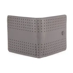 Red Chief Grey Perforated Leather Bi-Fold Wallet for Men image 3