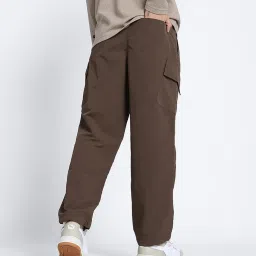 Puma CLASSICS Brown Nylon Relaxed Fit Solid Cargo Pants image 2