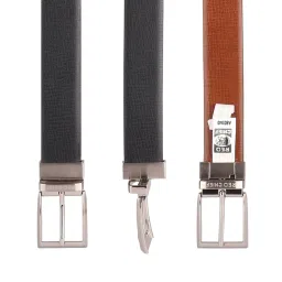 Red Chief Tan & Black Leather Reversible Formal Belt For Men image 3