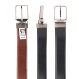 Red Chief Black & Brown Leather Reversible Formal Belt For Men image 3