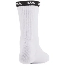 UNDER ARMOUR White Polyester Logo Socks Pack of 3 image 2