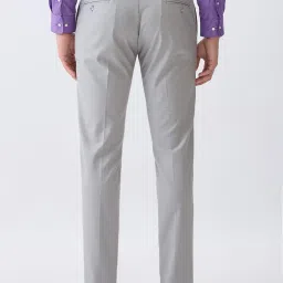 Park Avenue Grey Polyviscose Slim Fit Checked Formal Trosuers image 2