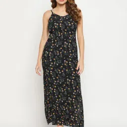 Clovia Black Floral Resort Wear Dress-picture-32