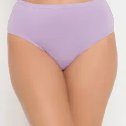 Clovia Purple Cotton Regular Fit Solid Panties-image-70