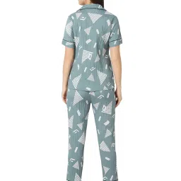 Smarty Pants Green Printed Shirt With Lounge Pants image 2