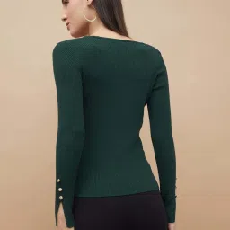 Code By Lifestyle Dark Green Regular Fit Top image 2