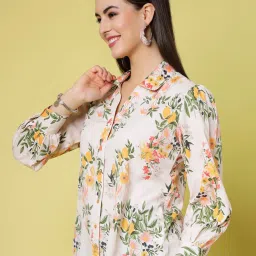 Melon by PlusS Off White Floral Print Shirt image 3