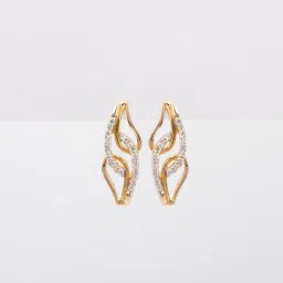 P.N.Gadgil Jewellers 14k Yellow Gold Futuristic Sparkle Diamond Stud Earrings image 3
