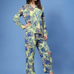 Melon by PlusS Yellow & Blue Printed Shirt With Trousers image 3