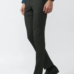 Van Heusen Dark Grey Slim Fit Flat Front Trousers image 3