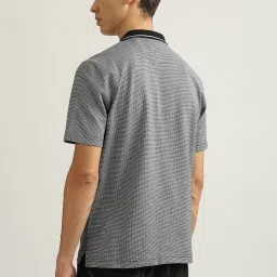 Gant Black Cotton Regular fit Texture Polo T-Shirts image 2