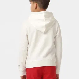 Kate & Oscar Unisex Off White & Blue Cotton Solid Full Sleeves Hoodies image 2