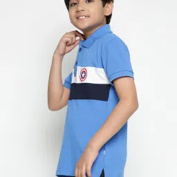 Lil Tomatoes Kids Royal Blue Color Block Polo T-Shirt image 3